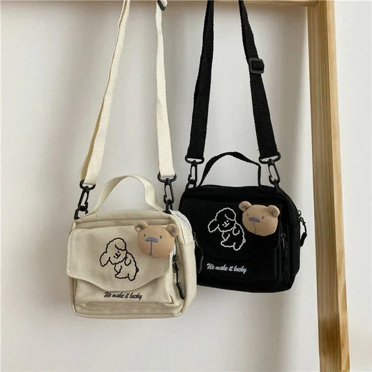 Japanese Soft Dog Canvas Bag