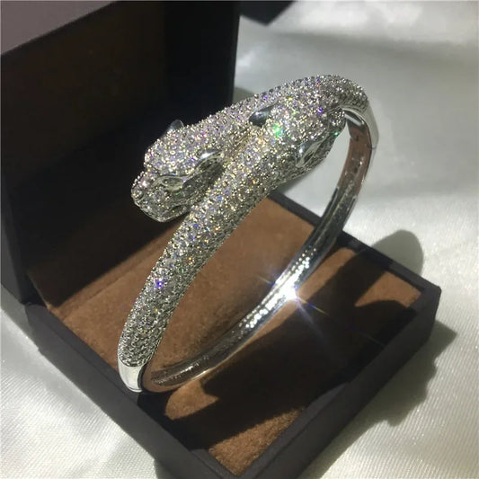 Pave AAAAA Zircon Leopard Head Bracelets