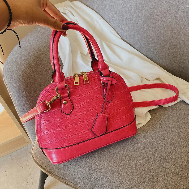 Luxury Stone Pattern Top Handle Bags