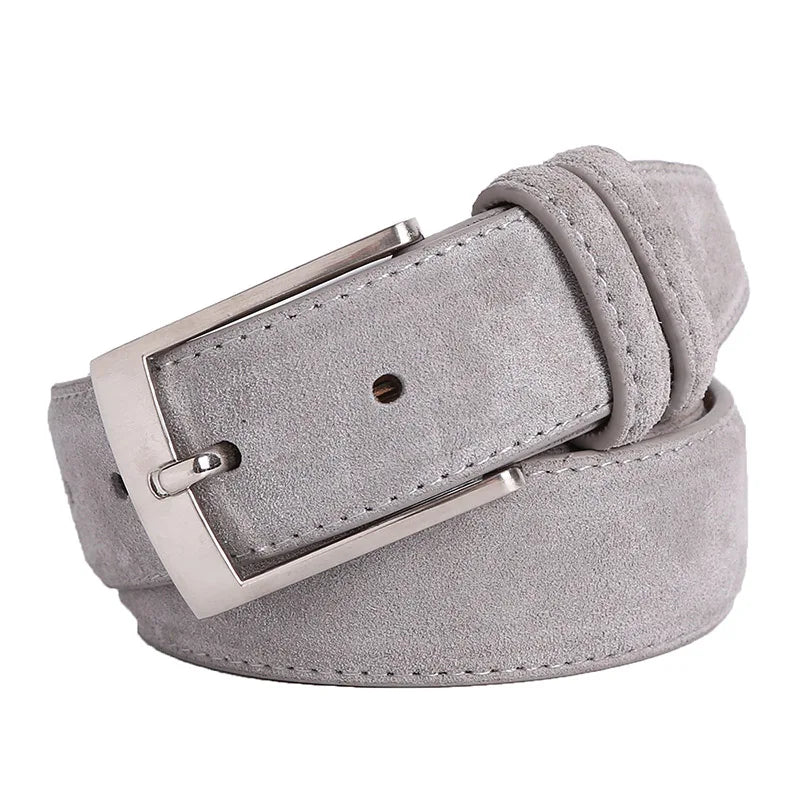 Suede Leather Pin Buckle Luxury Belts