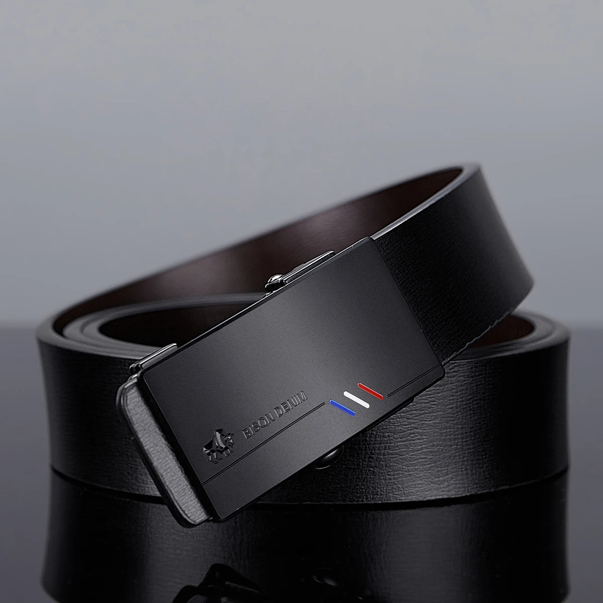 Automatic Male Cowskin Leather Belt