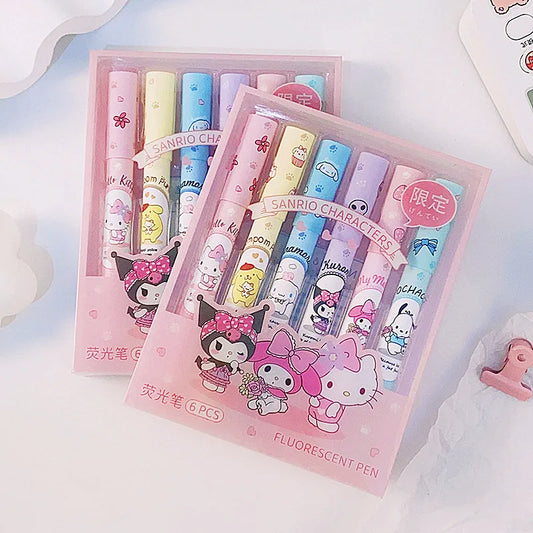 Kawaii Sanrio Hello Kitty Highlighter Pen Set