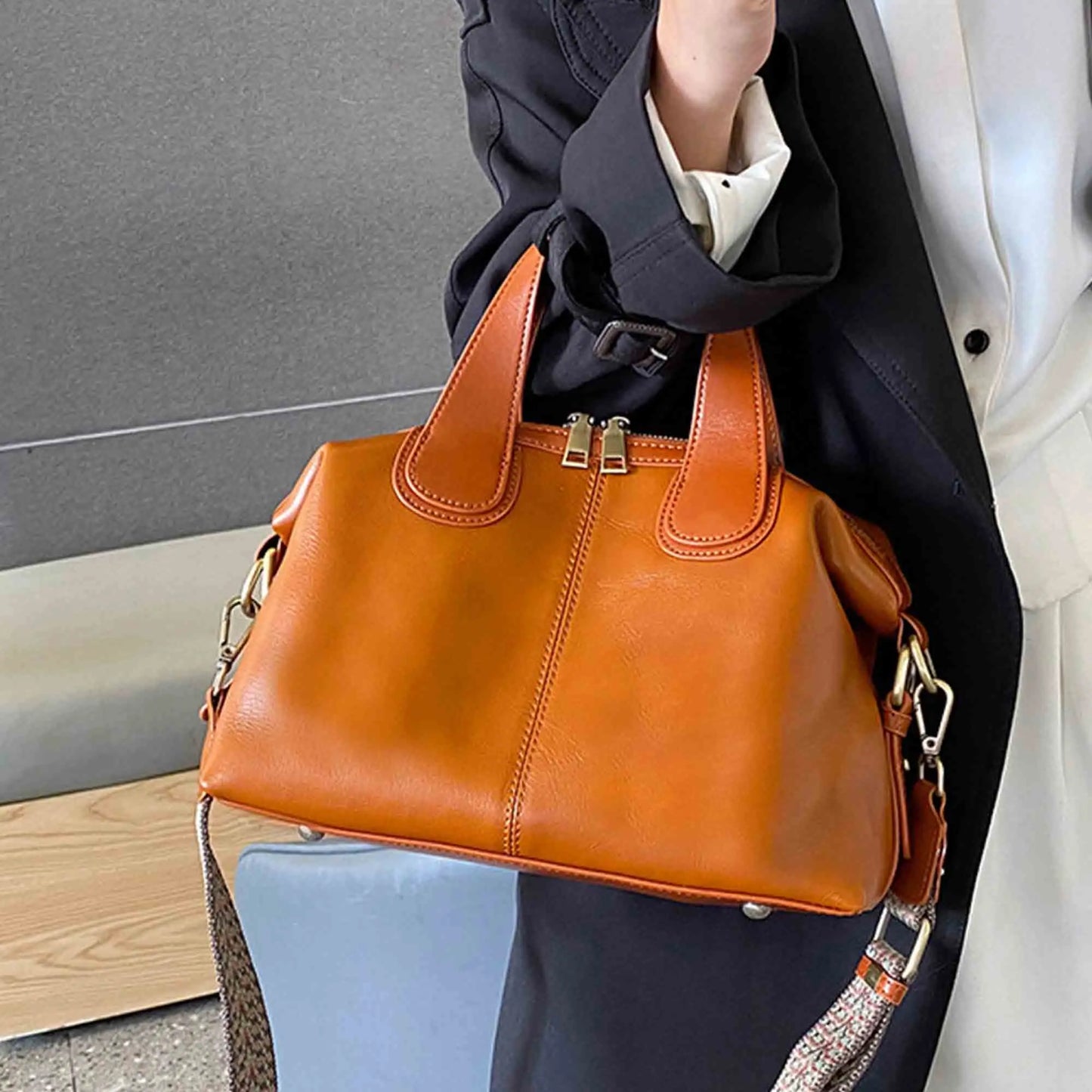 Genuine Leather Luxury Retro Handbag