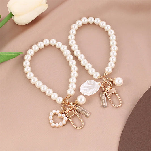 Elegant Pearl Link Chain Keychains