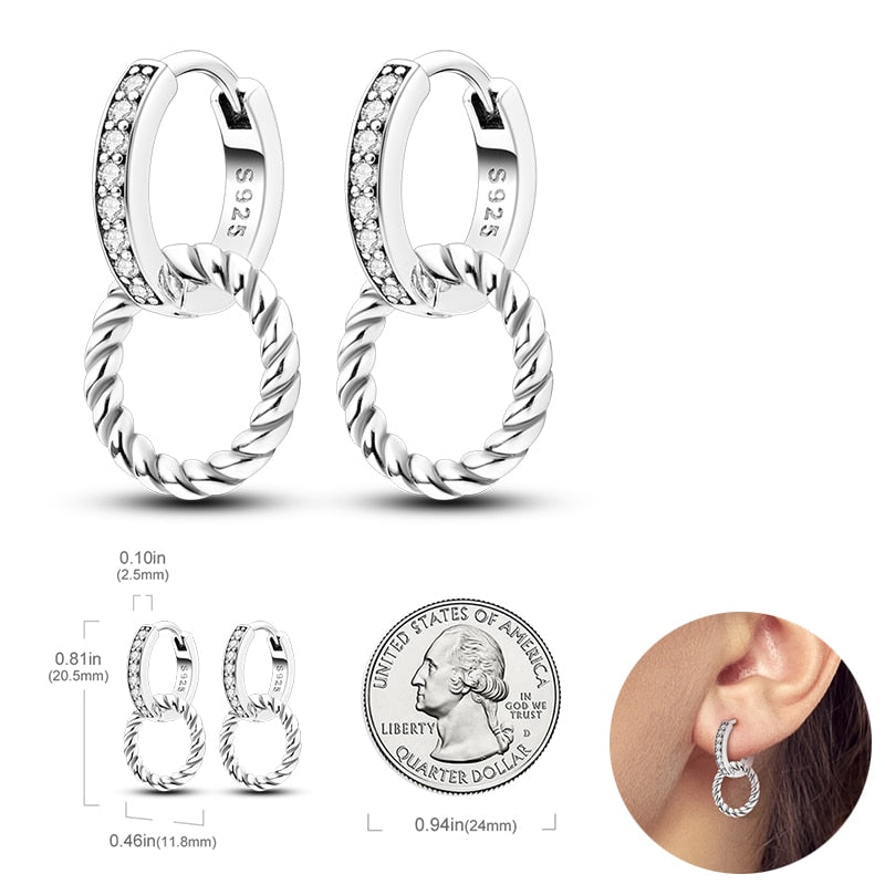 925  Silver Charm Double Earrings