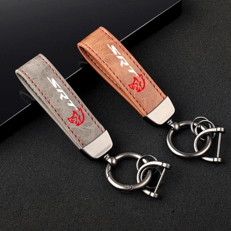 Leather Keychain For Dodge Challenger SRT