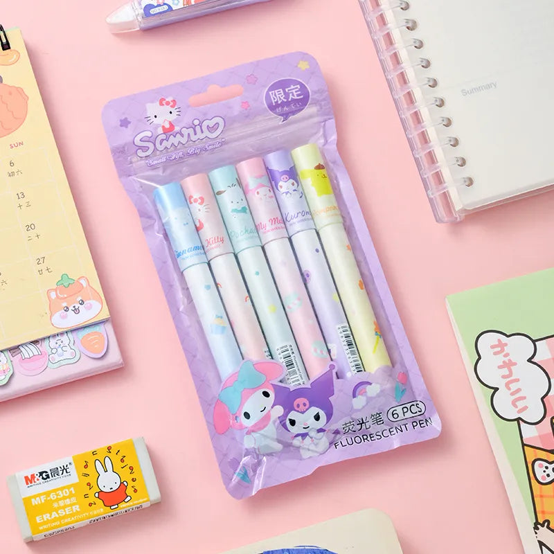 Kawaii Sanrio Hello Kitty Highlighter Pen Set