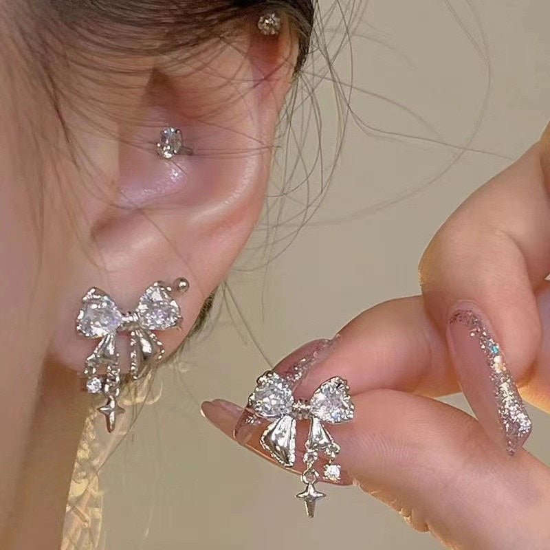 Crystal Flower Drop Earrings