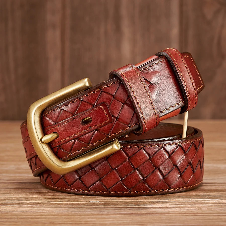 Copper Buckle Designer Leather Belts