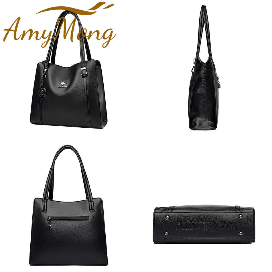 Luxury Leather Shoulder Tote Bag