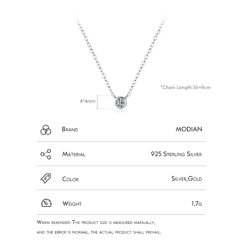 925 Silver Zircon Stackable Necklace