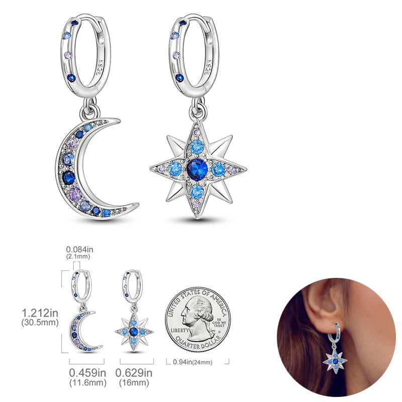 925  Silver Charm Double Earrings