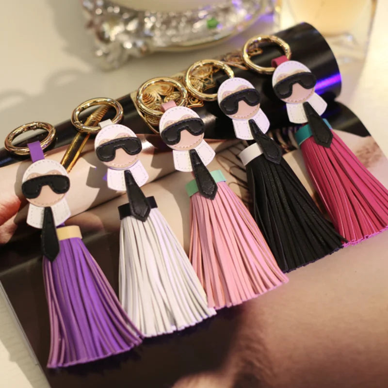 PU Leather Tassel Keychain