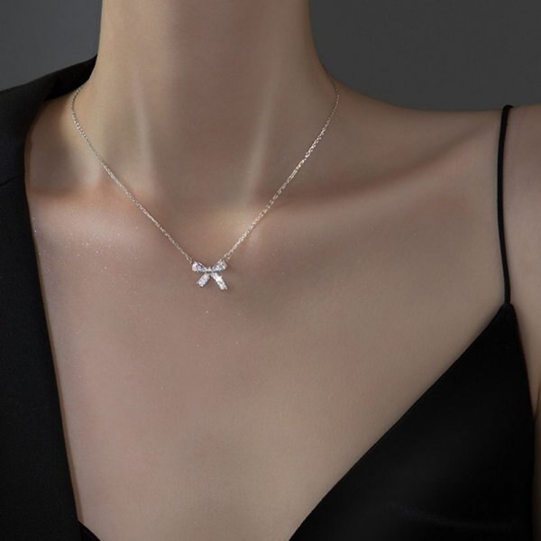 Double Hollow Heart Korean Necklace