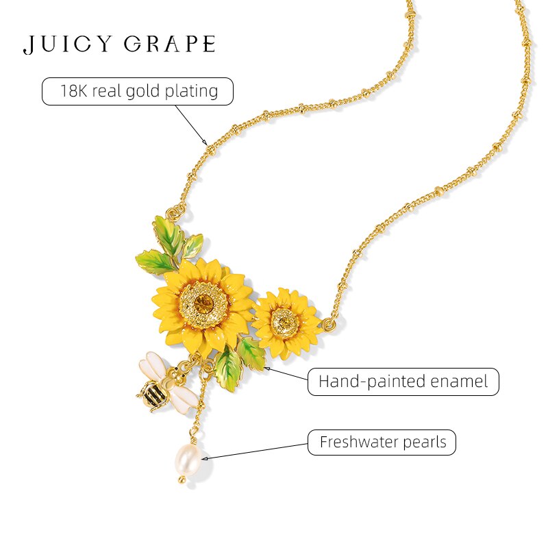 French-style Niche Bee Sunflower Chain