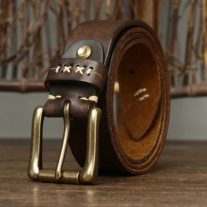 Vintage Genuine Leather Pin Buckle Belts