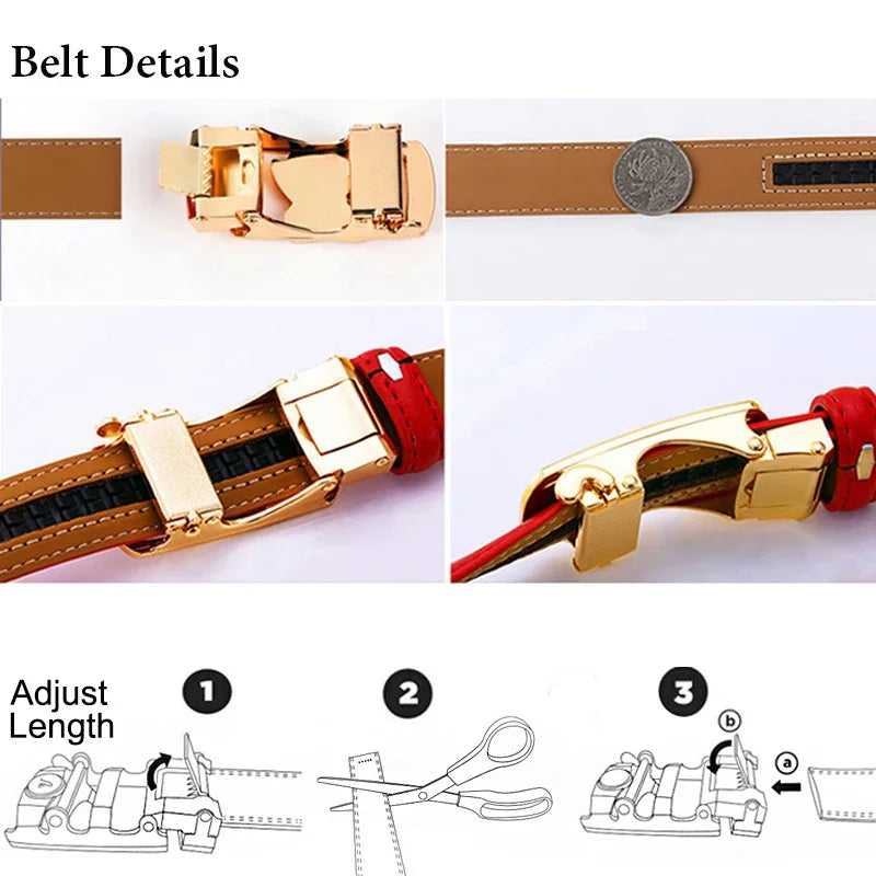 Luxury Designer Brand Leather Buckle Belts