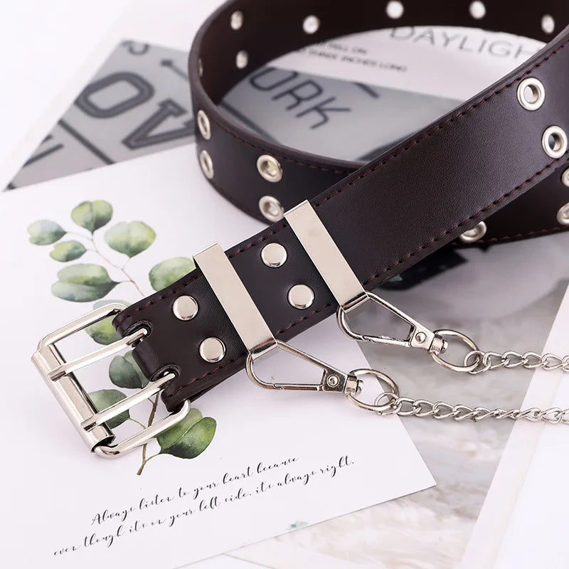 Alloy Punk Leather Pin Buckle Belts