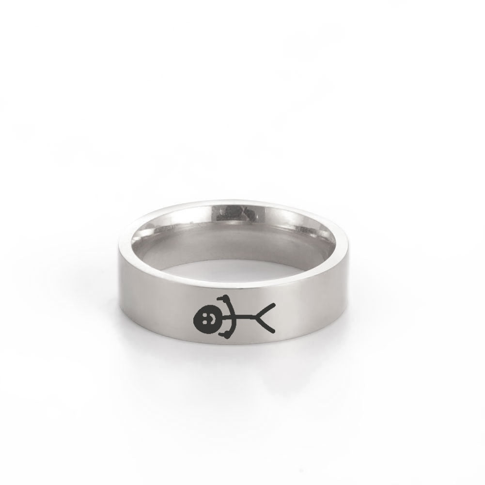 Middle Finger Stickman Ring Hip Hop Rings