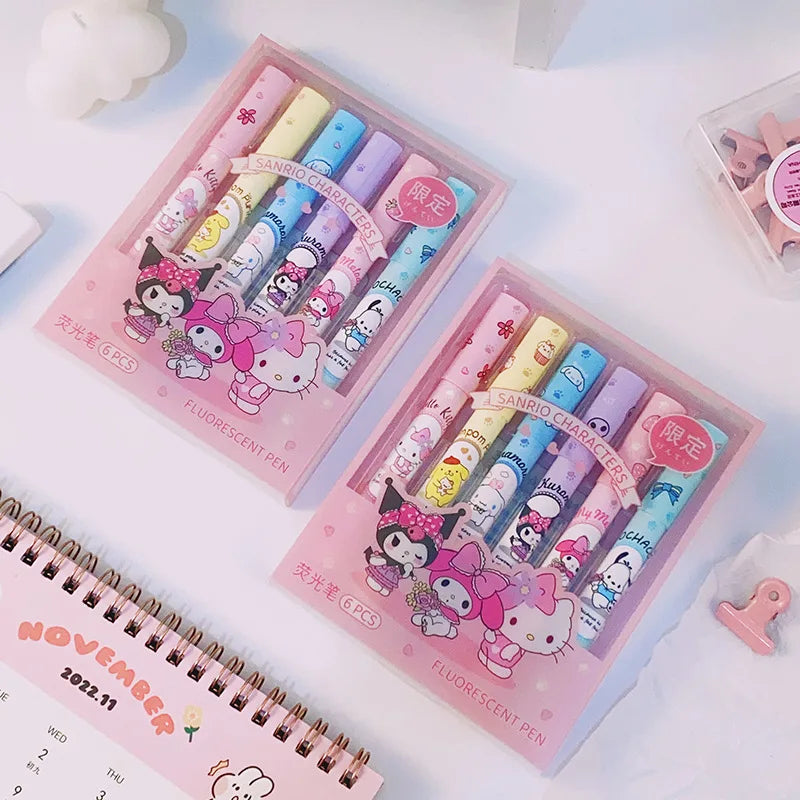 Kawaii Sanrio Hello Kitty Highlighter Pen Set