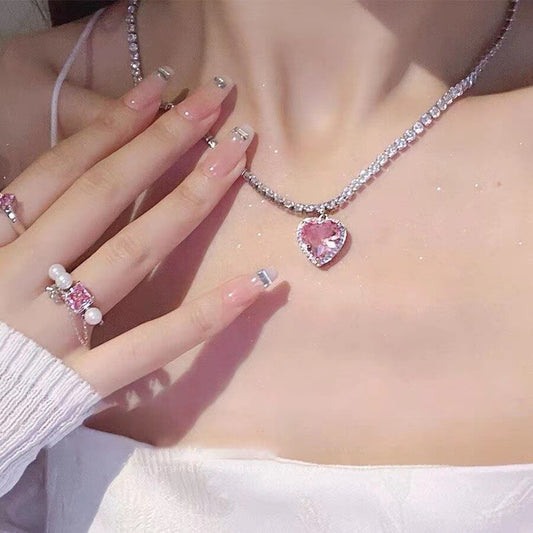 Heart Shiny Zircon Pendant Necklace