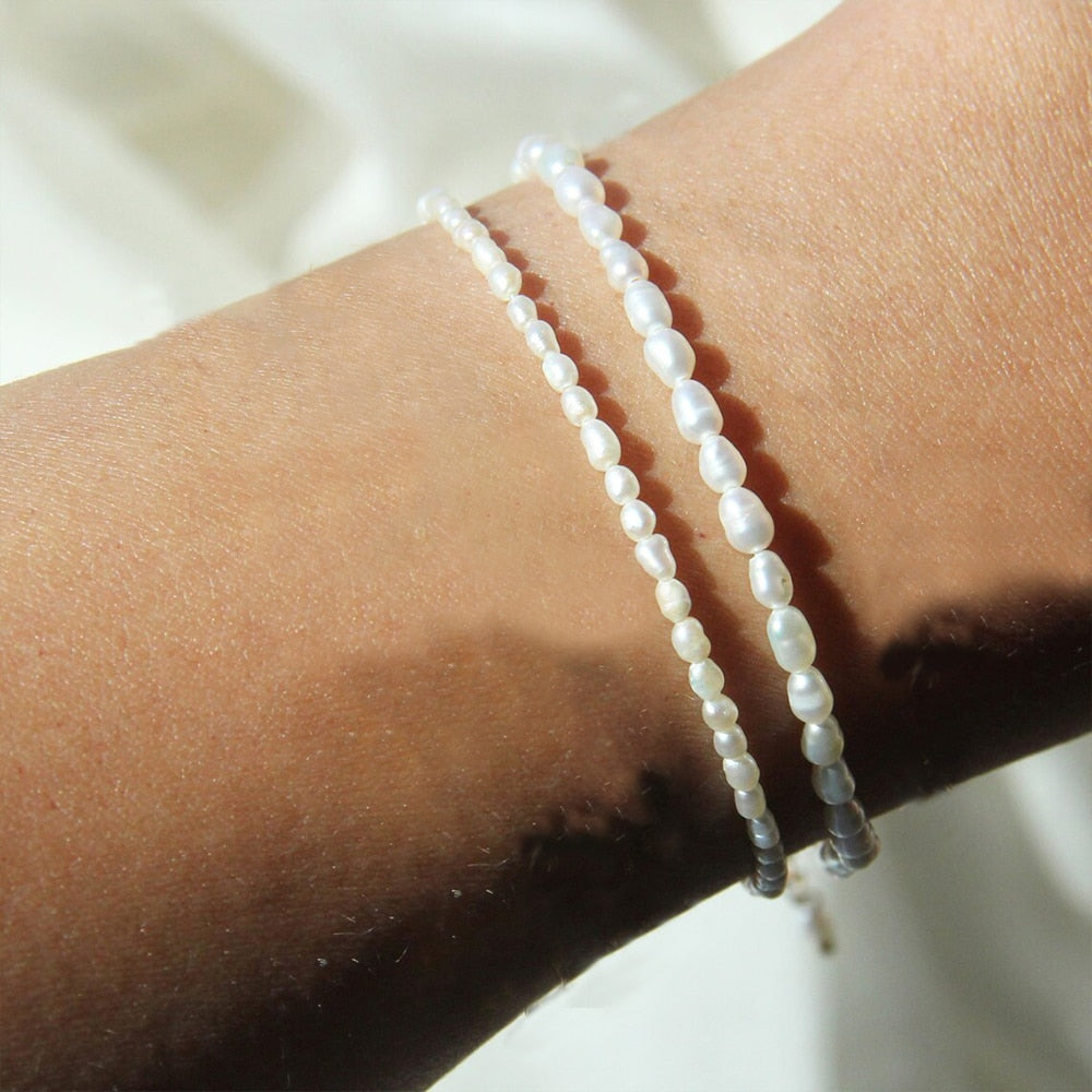 Imitation Pearl Bracelet Oval Stainless Steel