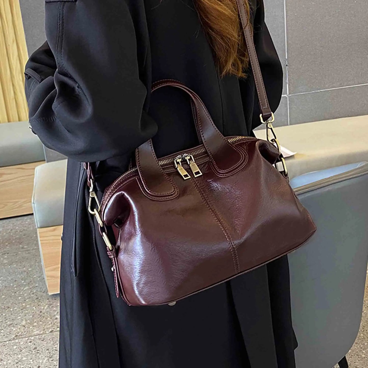 Genuine Leather Luxury Retro Handbag