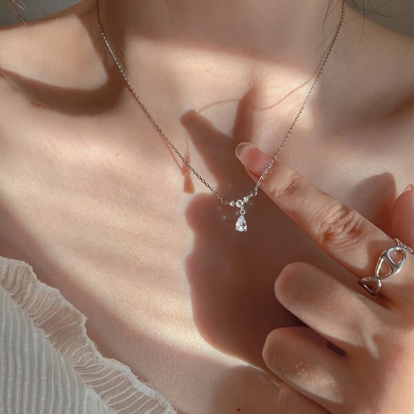 Double Hollow Heart Korean Necklace