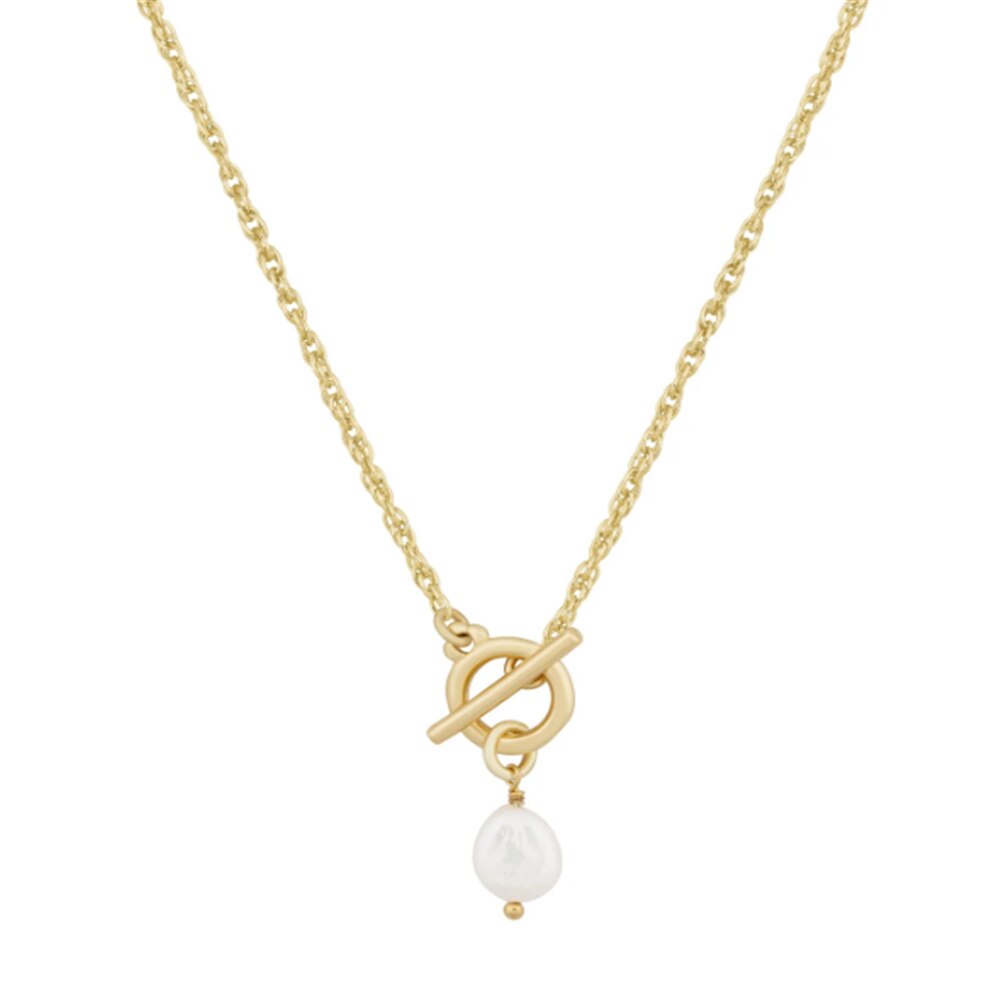 925 18K Gold Plated Pearl Charm Choker