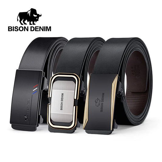 BISON Automatic Buckle Leather Belts