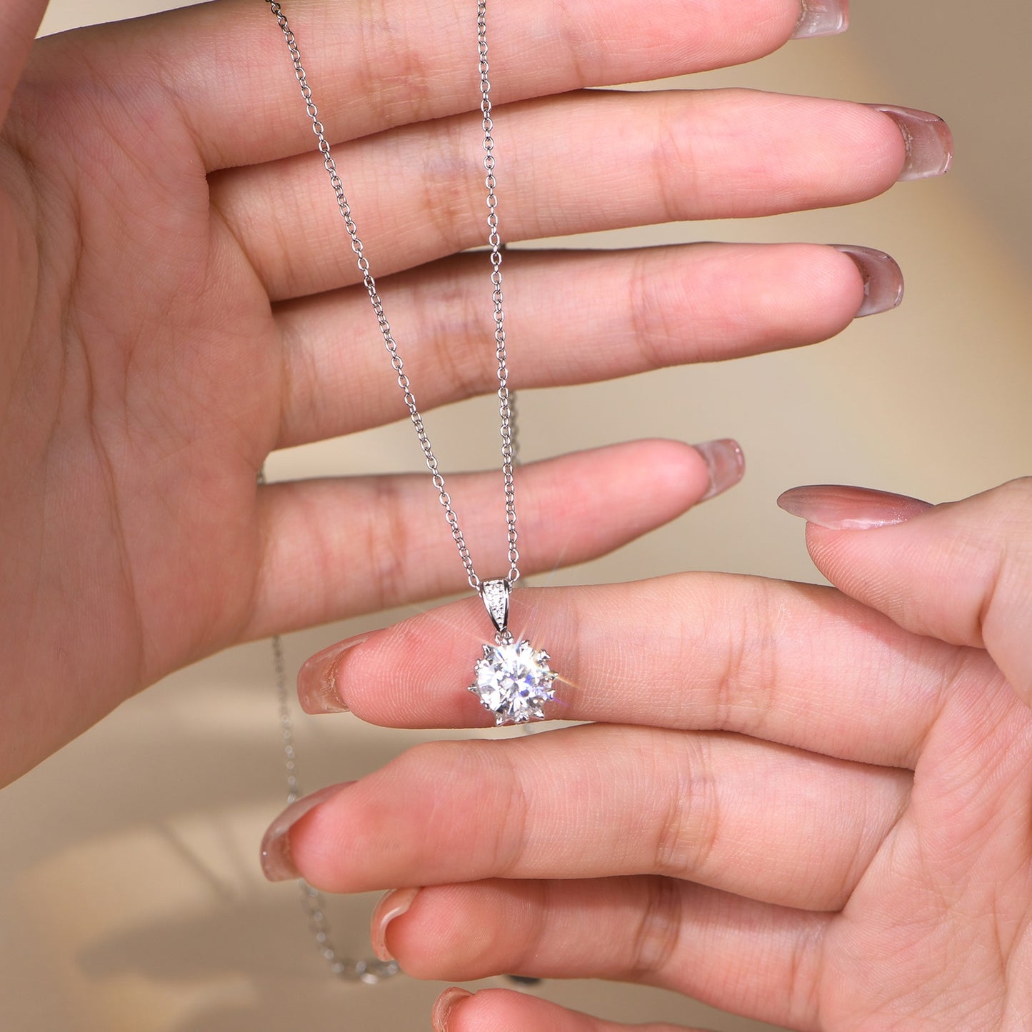 Moissanite Necklace Silver 925