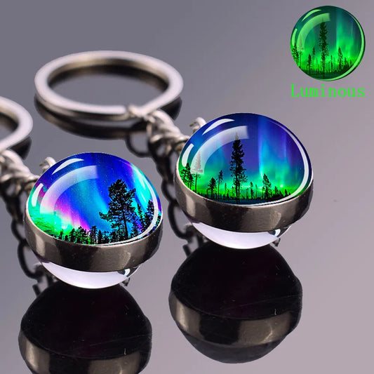 Northern Lights Luminous Keyring