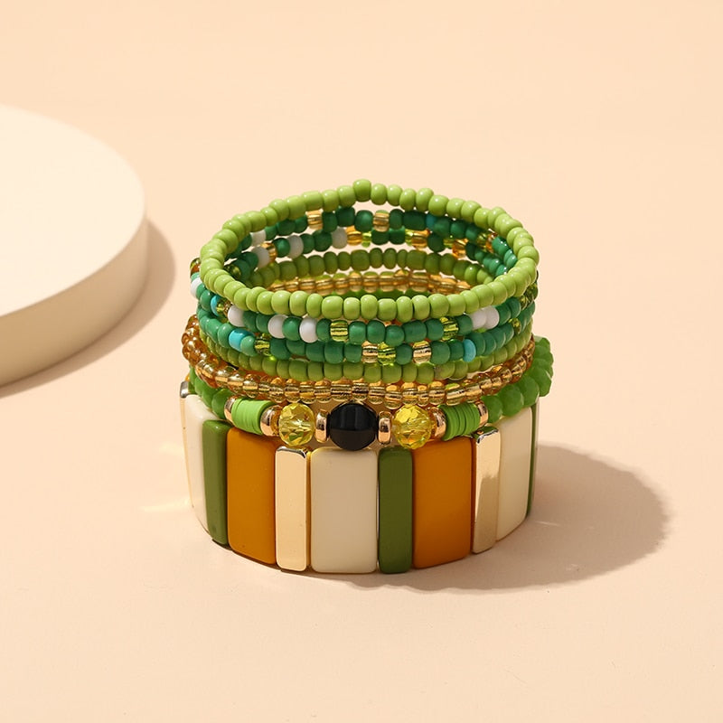 Acrylic Bohemian Bracelets Set