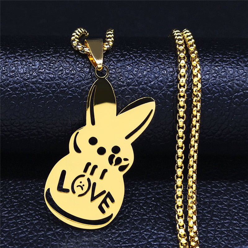 Kpop Lil Peep Love Rabbit Necklaces