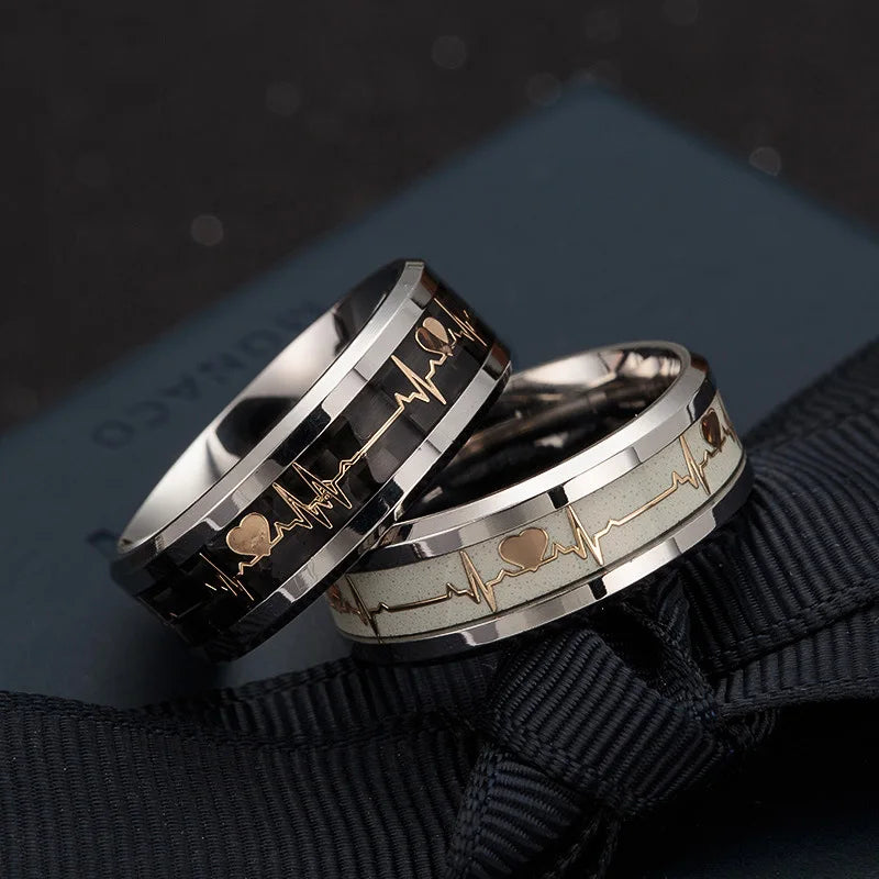 Luminous Mood ECG Carbon Fiber Rings