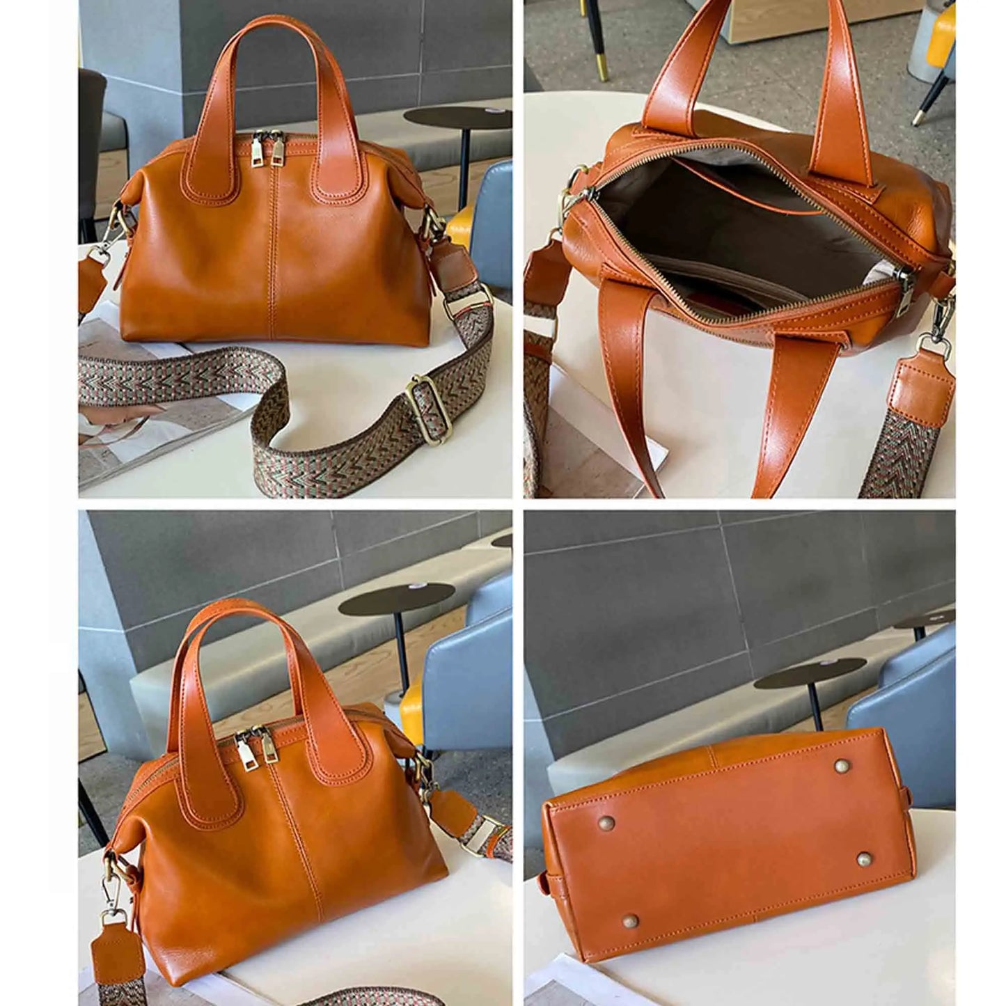 Genuine Leather Luxury Retro Handbag