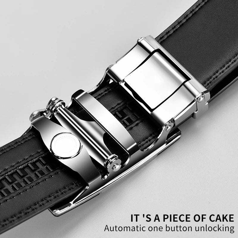 Genuine Luxury Leather Automatic Buckle Belts