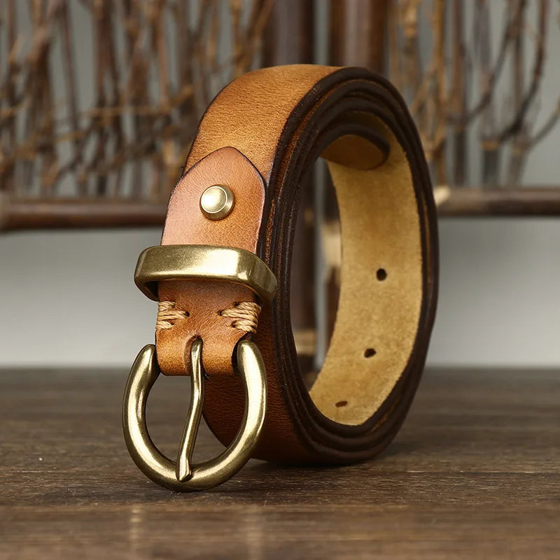 Thick Genuine Leather Pin Buckle Belts