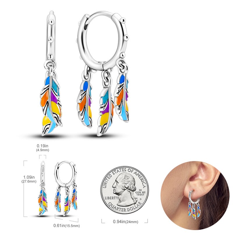 925  Silver Charm Double Earrings