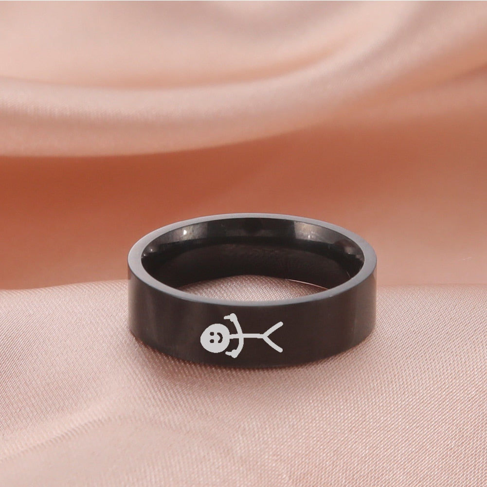 Middle Finger Stickman Ring Hip Hop Rings