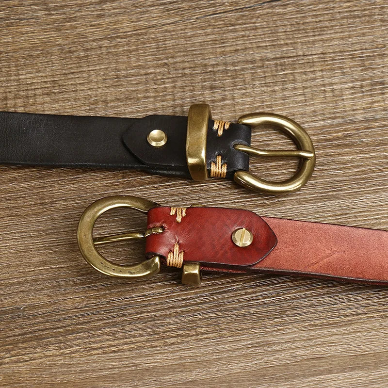 Thick Genuine Leather Pin Buckle Belts