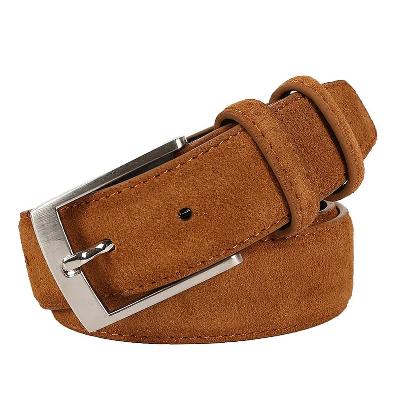 Suede Leather Pin Buckle Luxury Belts