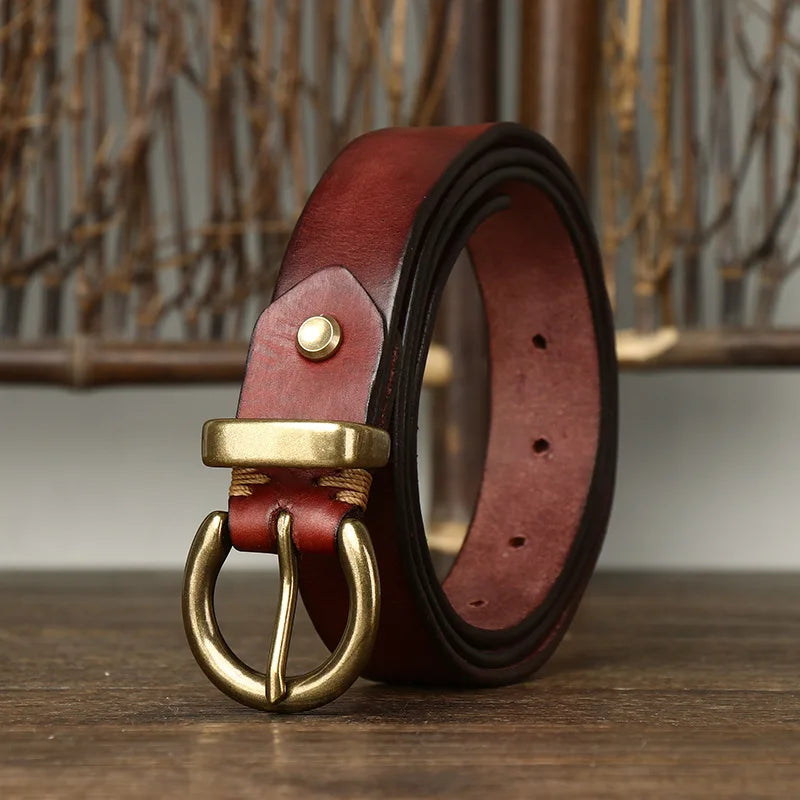 Thick Genuine Leather Pin Buckle Belts