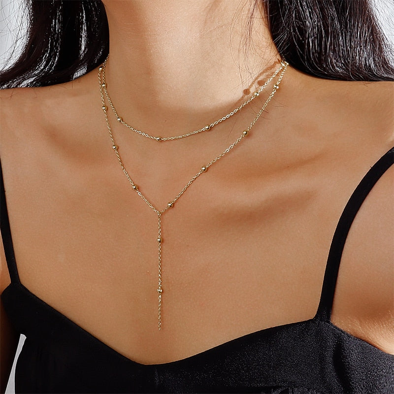 925 Silver Double Layer Necklace