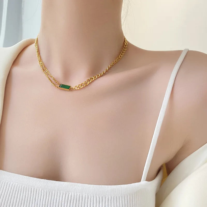 Stainless Steel Gold Color Necklace Bracelet