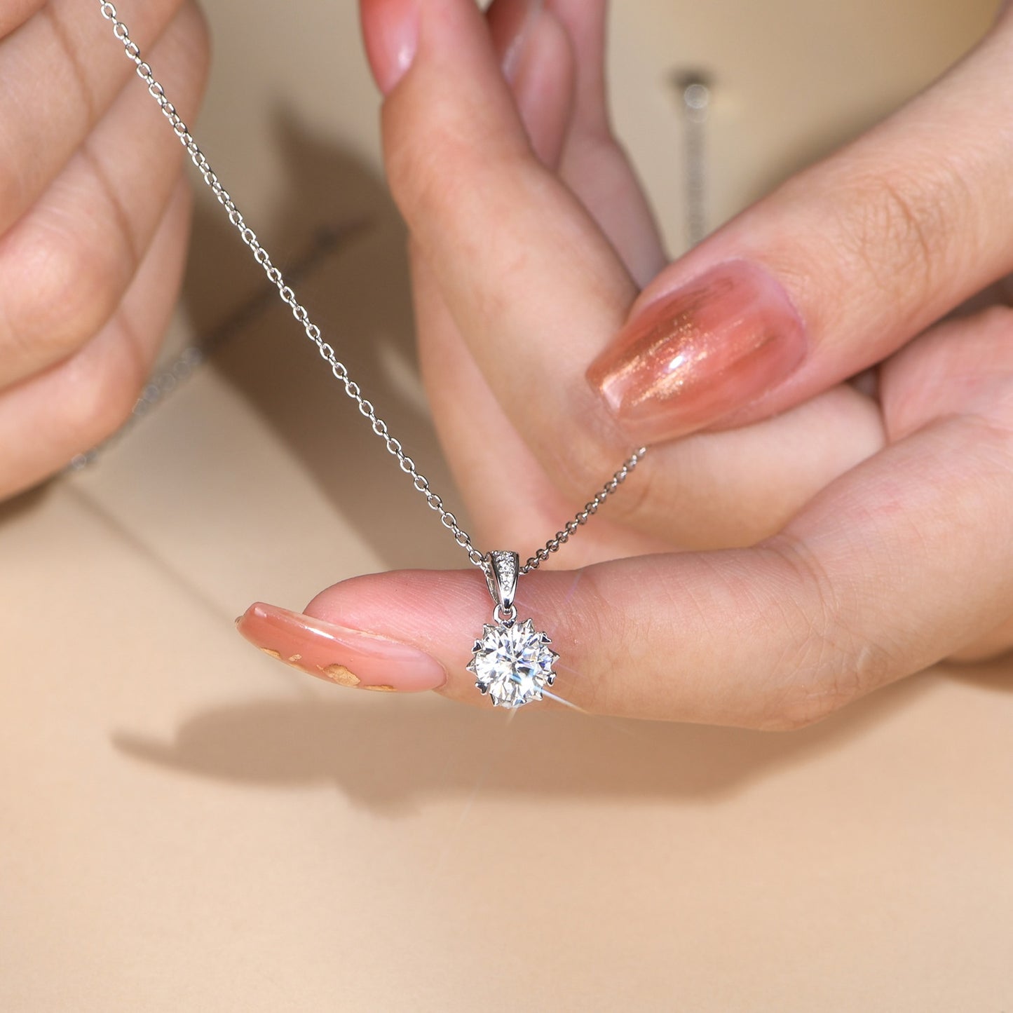 Moissanite Necklace Silver 925