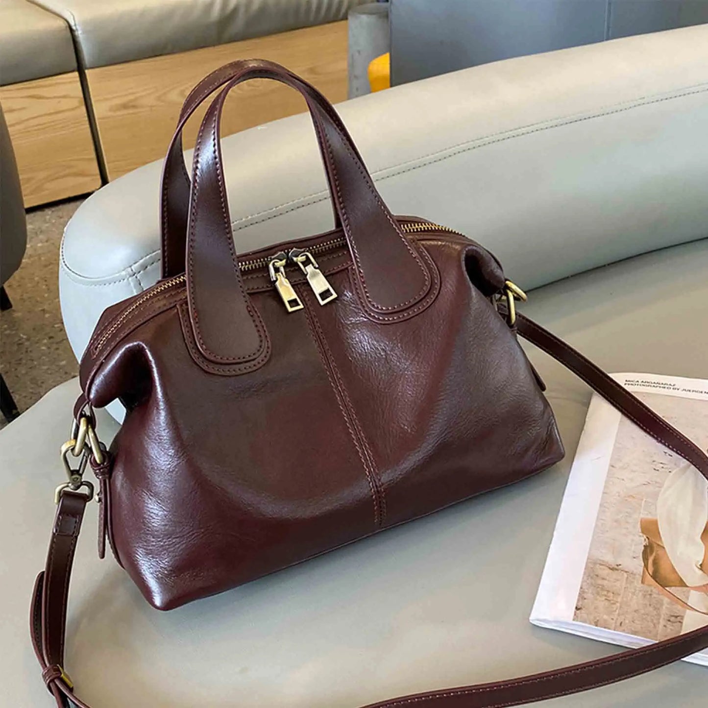 Genuine Leather Luxury Retro Handbag