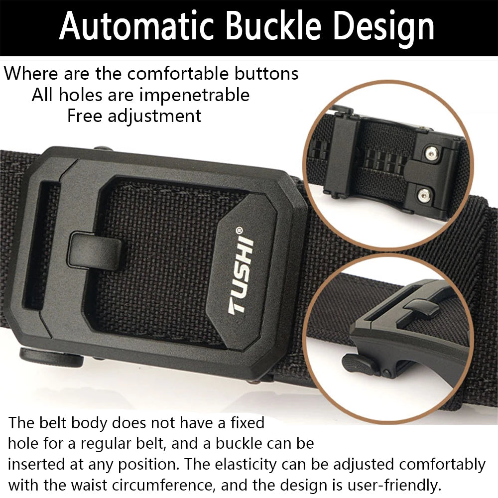 TUSHI New Men's Military Tactical Belt