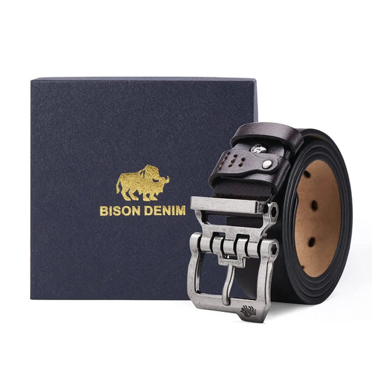 BISON Leather Strap Pin Buckle Belts