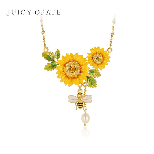 French-style Niche Bee Sunflower Chain